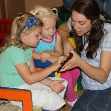 Pre-school children are learning their Ukrainian ‘ABCs’ on tablet computers and smart phones in Lviv Regional Children's Library.